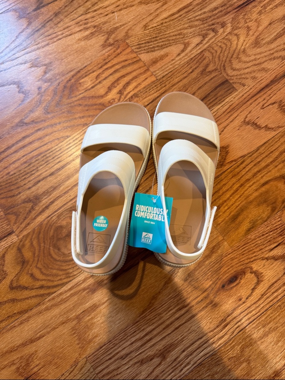 NWT never worn Reef Cream Double-Strap Slide Sandals